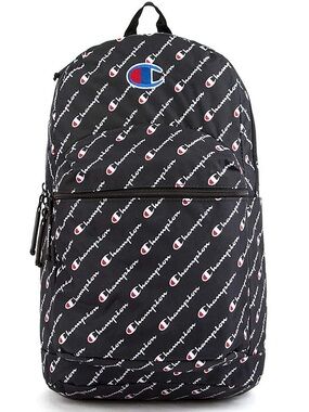 NWT Champion Black Allover Logo Backpack - unisex